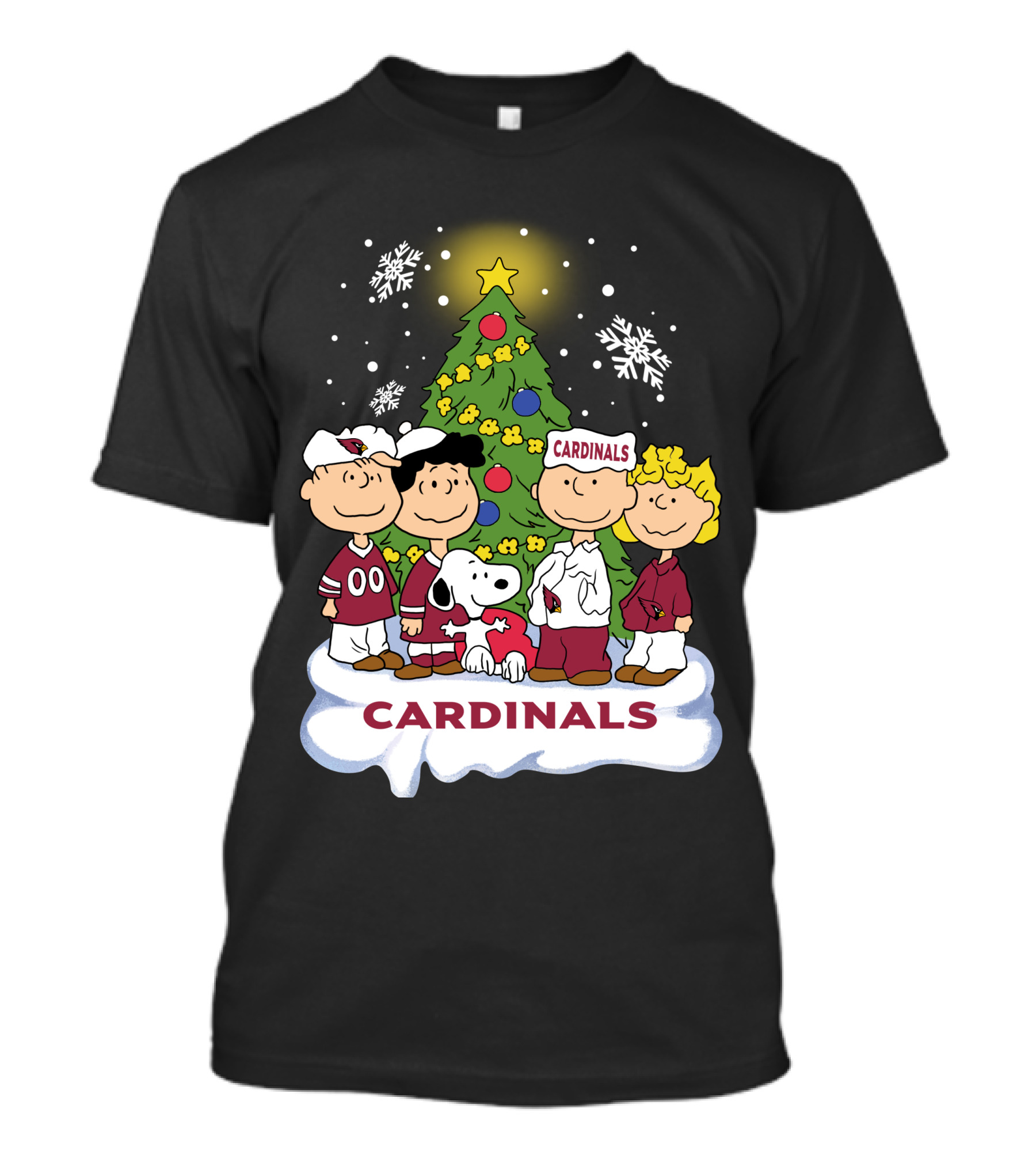 Snoopy Cardinals Christmas Peanuts Gang T-Shirt