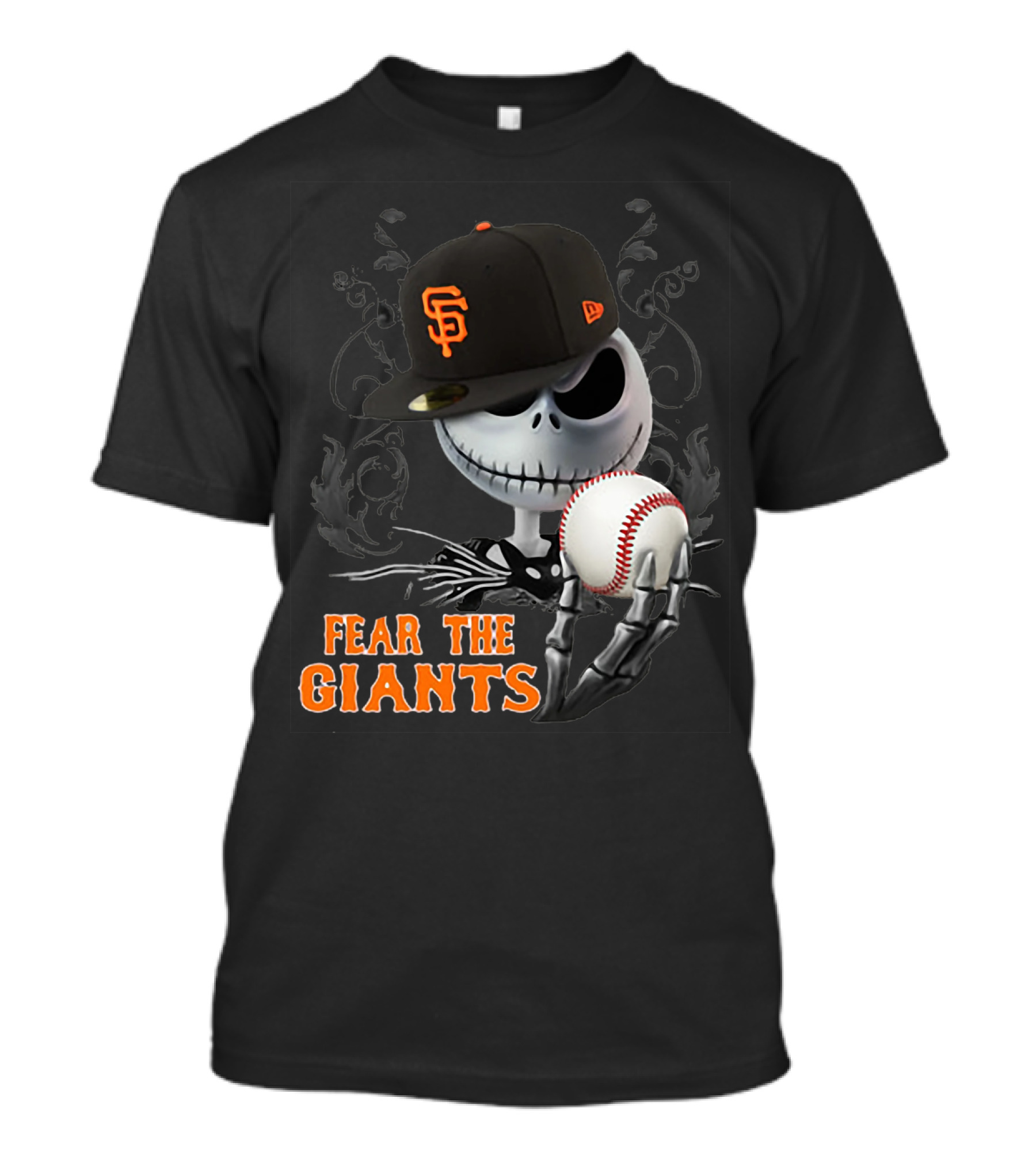 Jack Skellington Fear The Giants San Francisco Baseball Cap Spooky T-Shirt