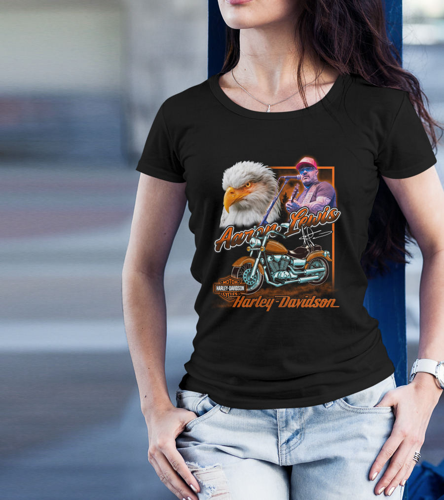 Aaron Lewis Harley Davidson Motorcycle Eagle T-Shirt