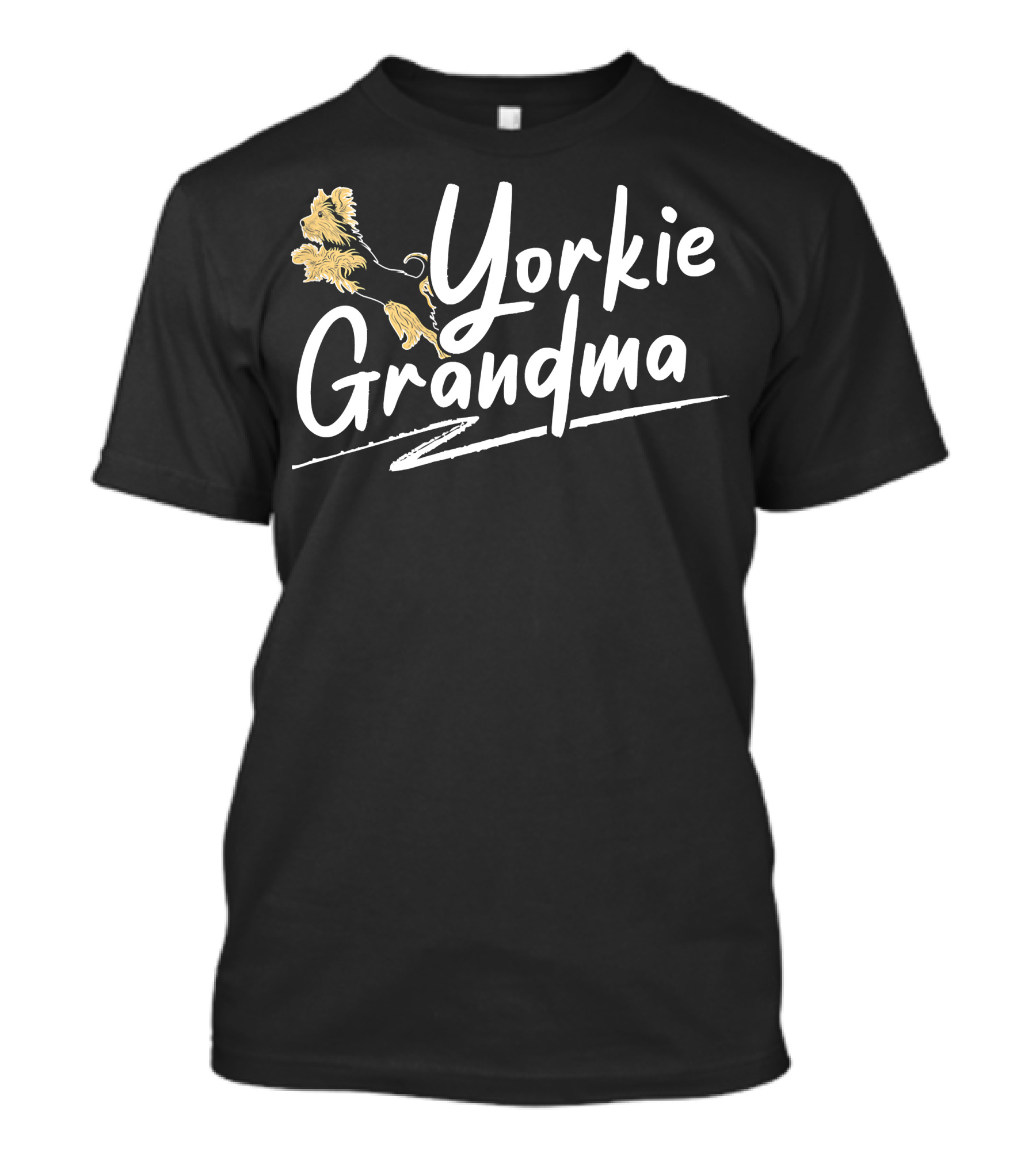Yorkie Grandma Yorkshire Terrier Grandmother With Stylized Dog T-Shirt
