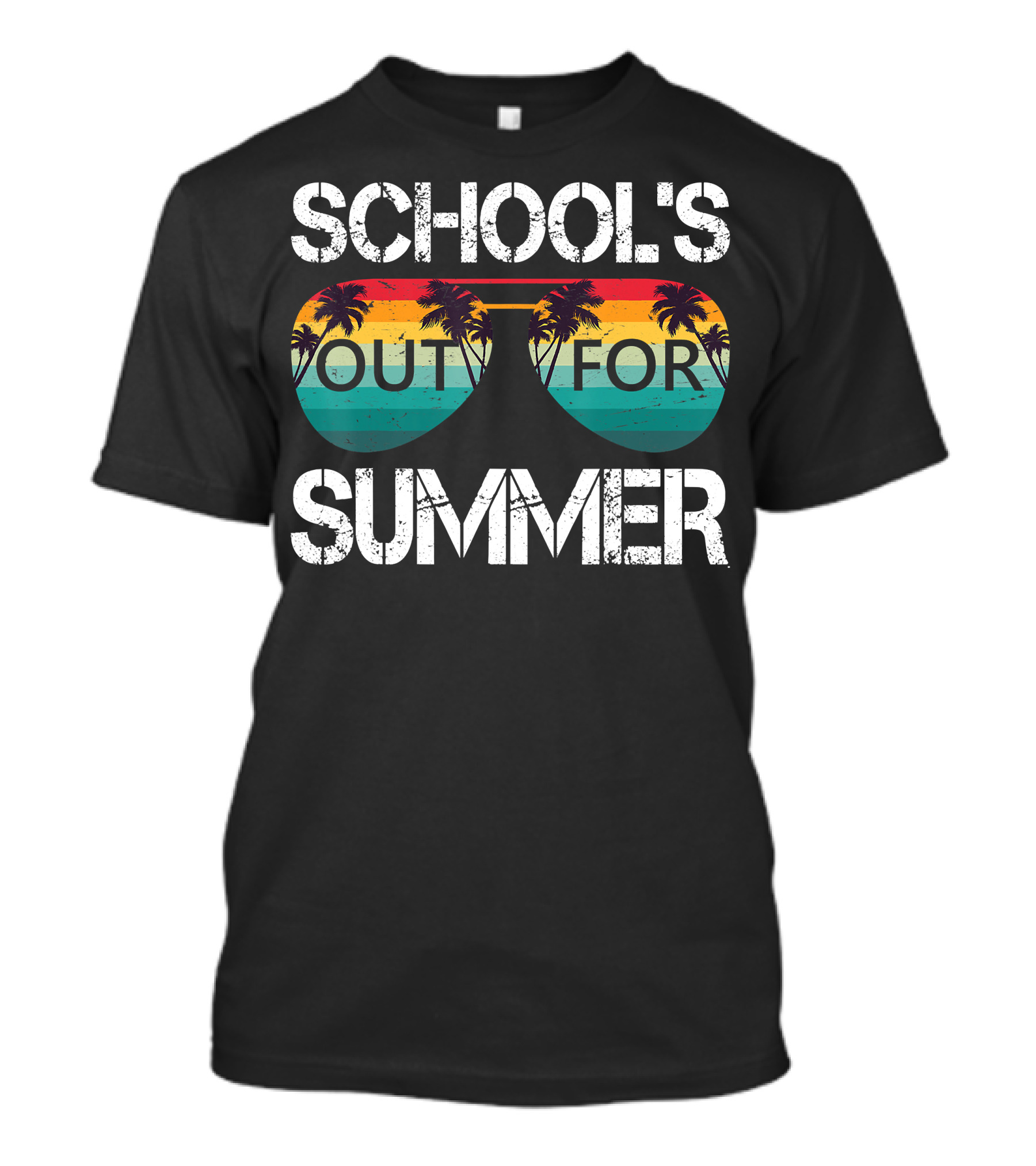 School's Out For Summer Retro Vintage Sunglasses Palm Trees T-Shirt