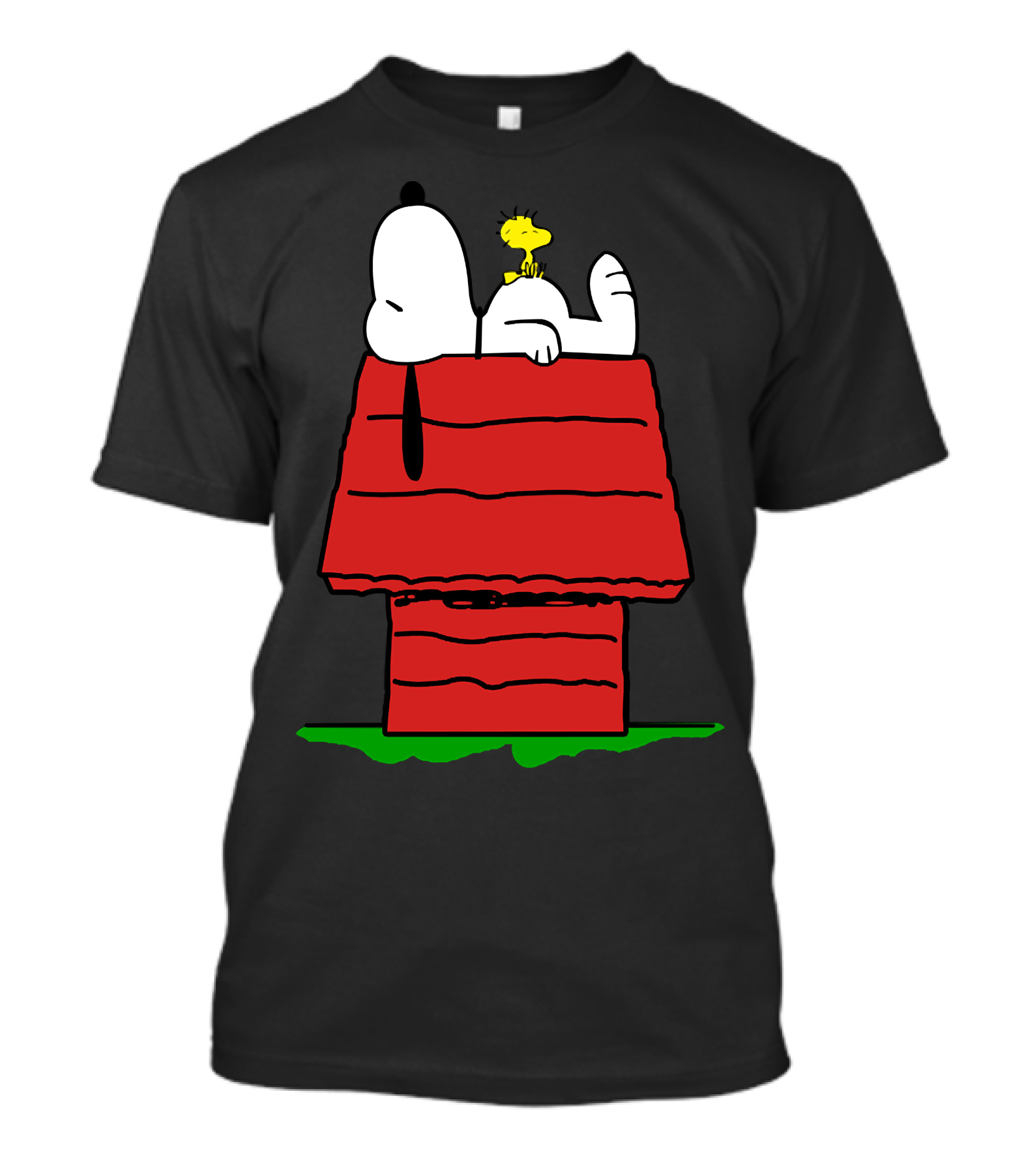 Snoopy And Woodstock Relaxing On Doghouse Roof T-Shirt