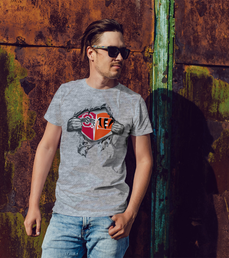Ohio State Buckeyes Cincinnati Bengals Heart T-Shirt