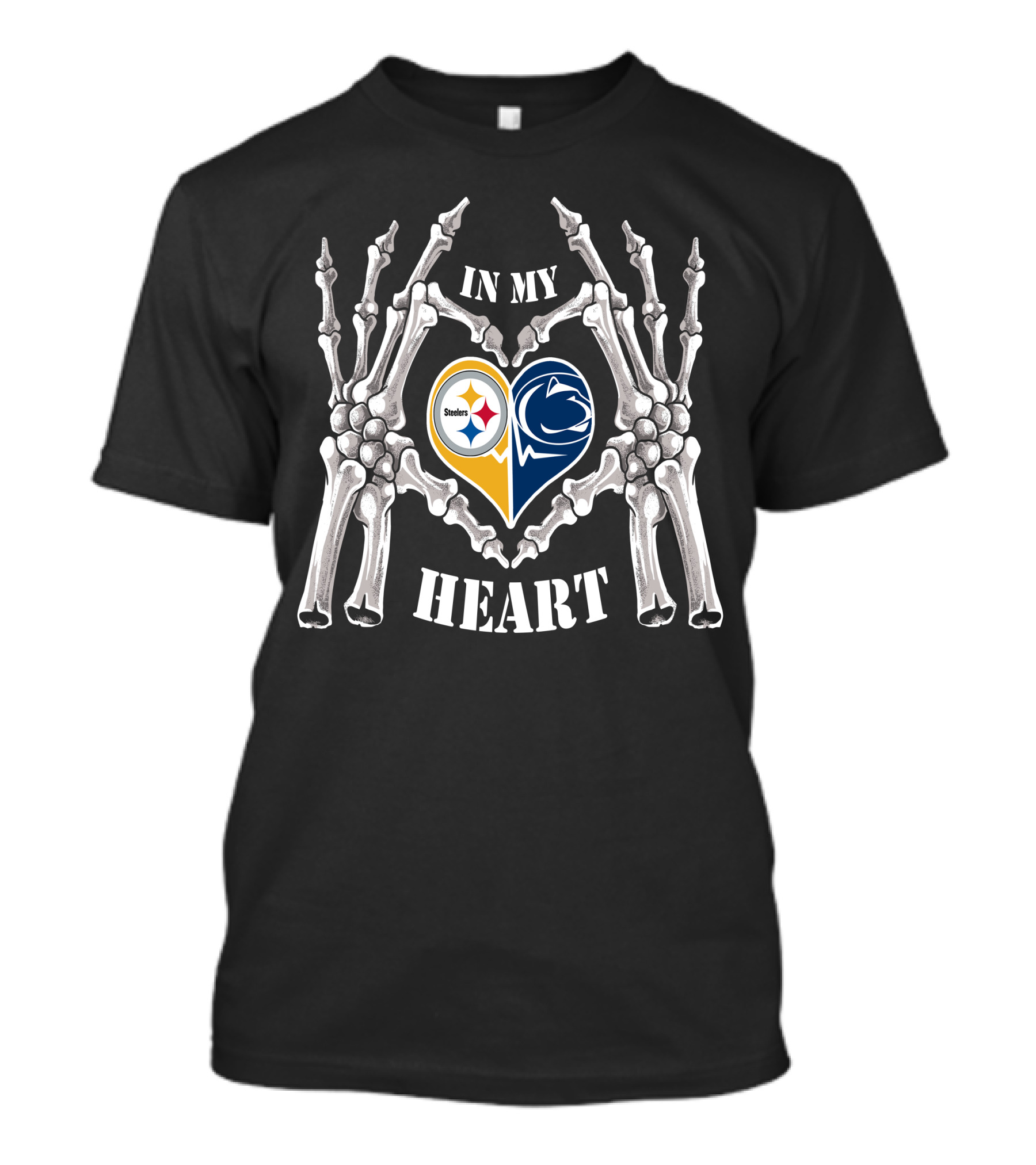 Steelers Penn State In My Heart Skeleton Hands T-Shirt