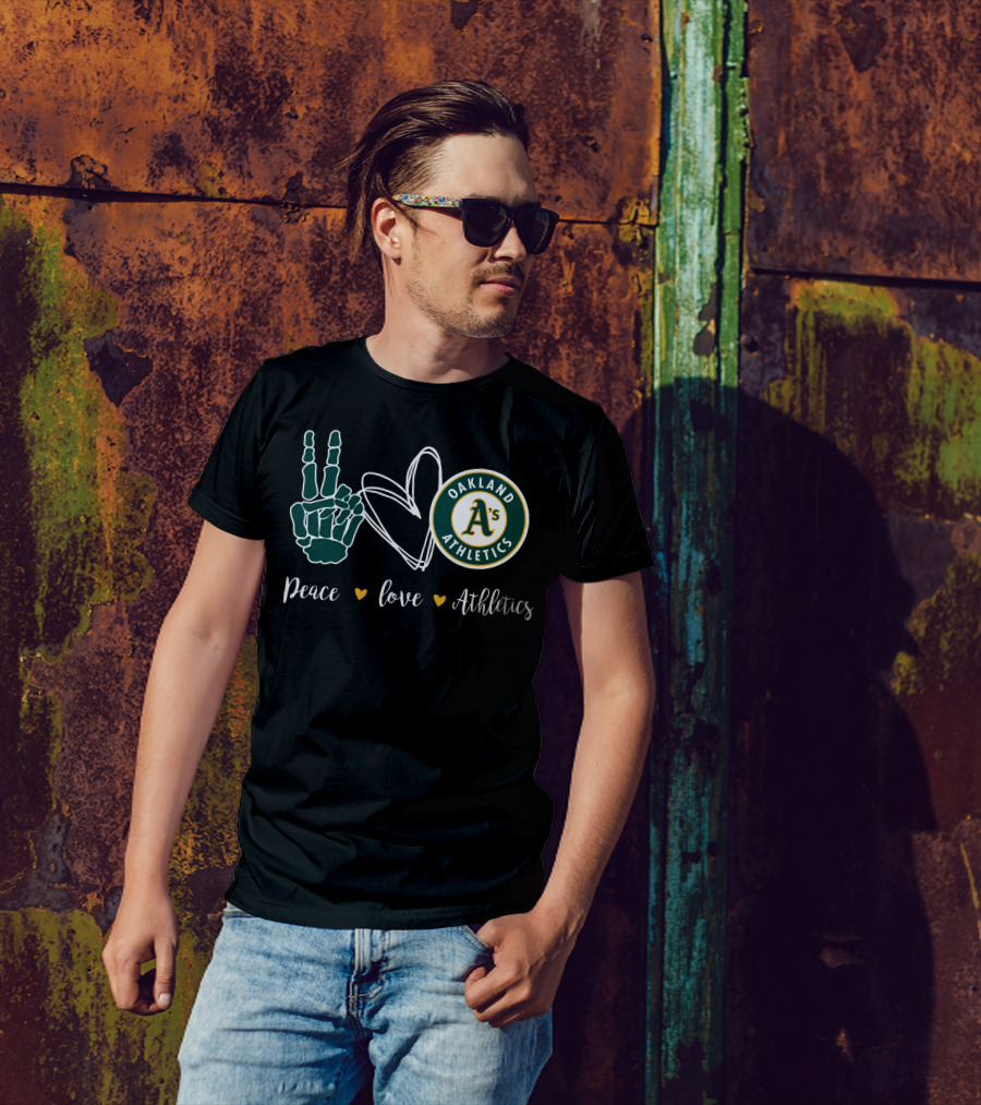 Peace Love Oakland Athletics T-Shirt