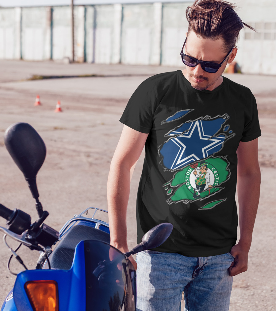 Dallas Cowboys And Boston Celtics Sports Fans Unite T-Shirt