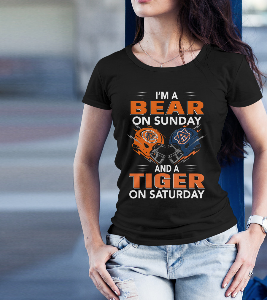 I'm A Bear On Sunday And A Tiger On Saturday Football Pride T-Shirt