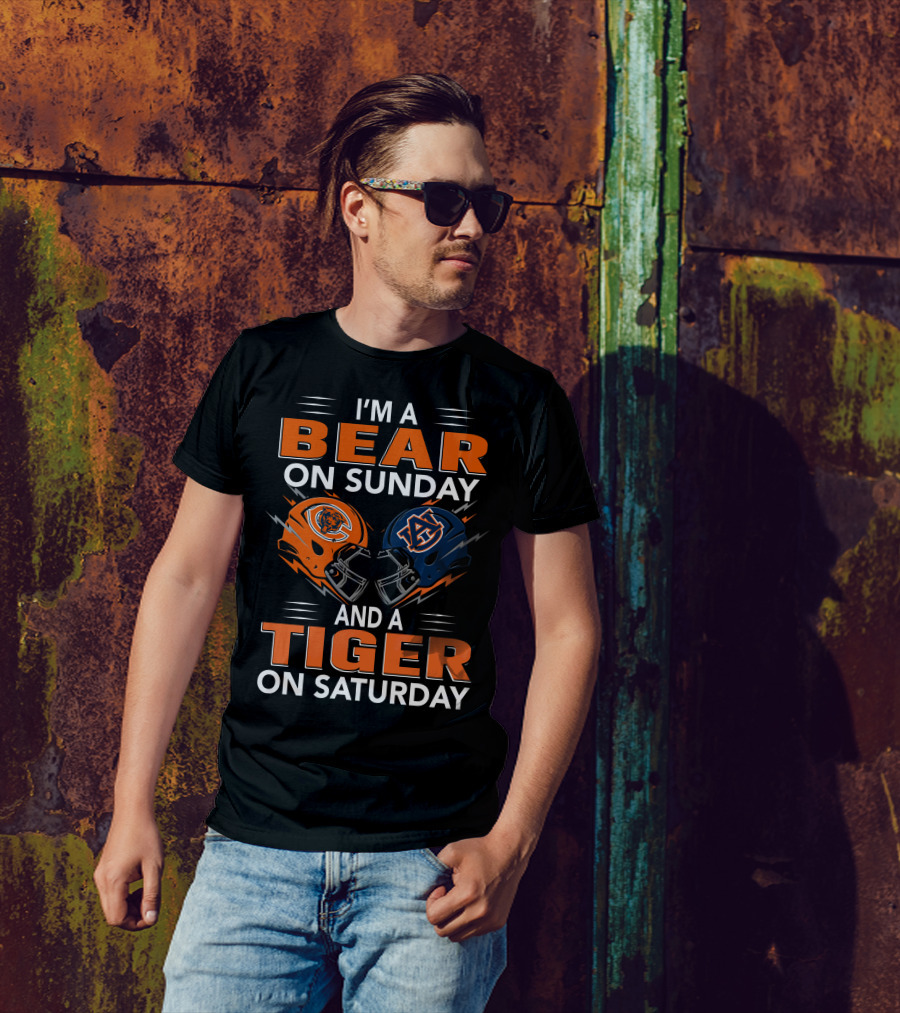 I'm A Bear On Sunday And A Tiger On Saturday Football Pride T-Shirt