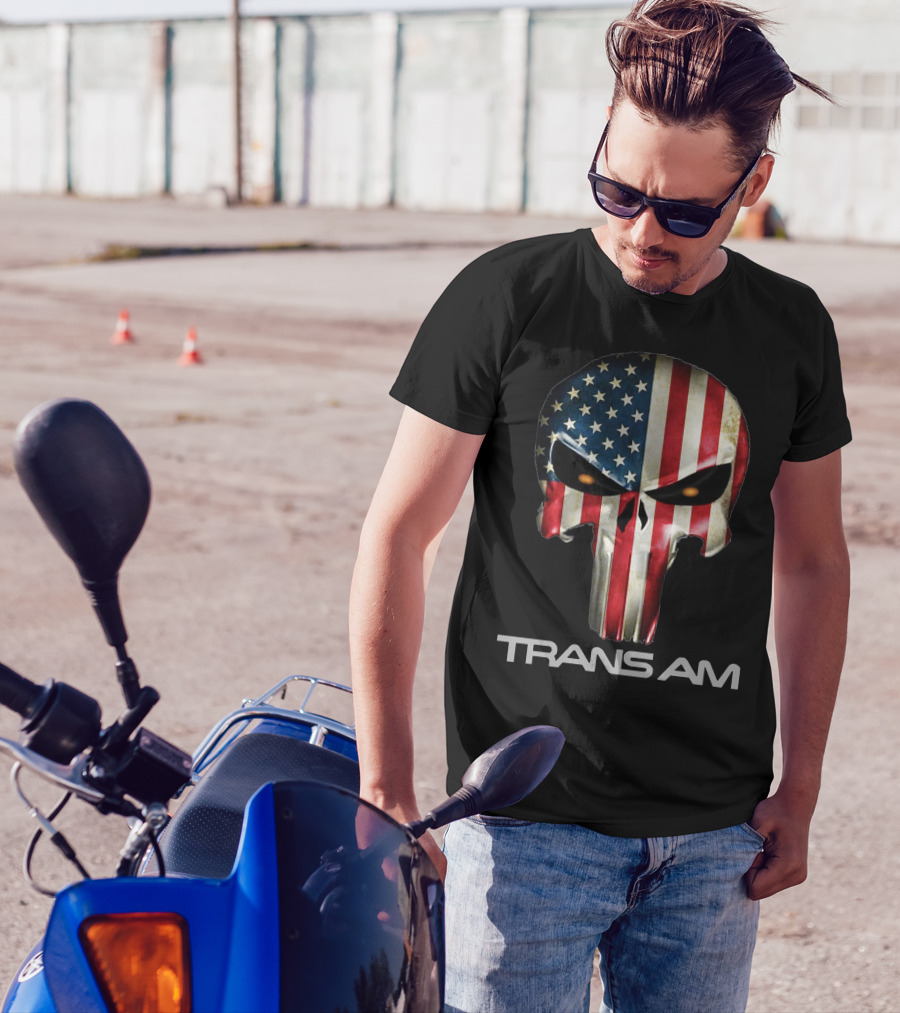 Trans Am American Flag Skull T-Shirt