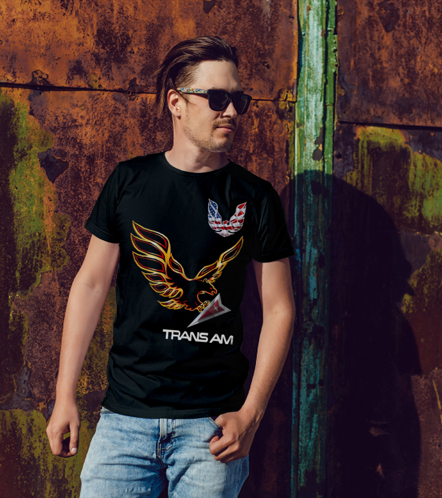 TRANSAM Firebird Eagle American Flag T-Shirt