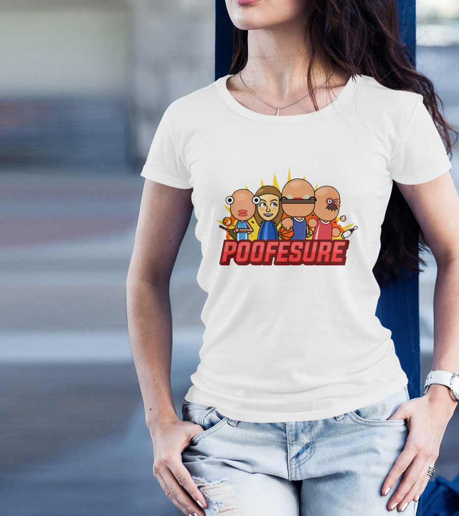 Poofesure Cartoon Characters Baseball Bowling Basketball Gaming Collection T-Shirt