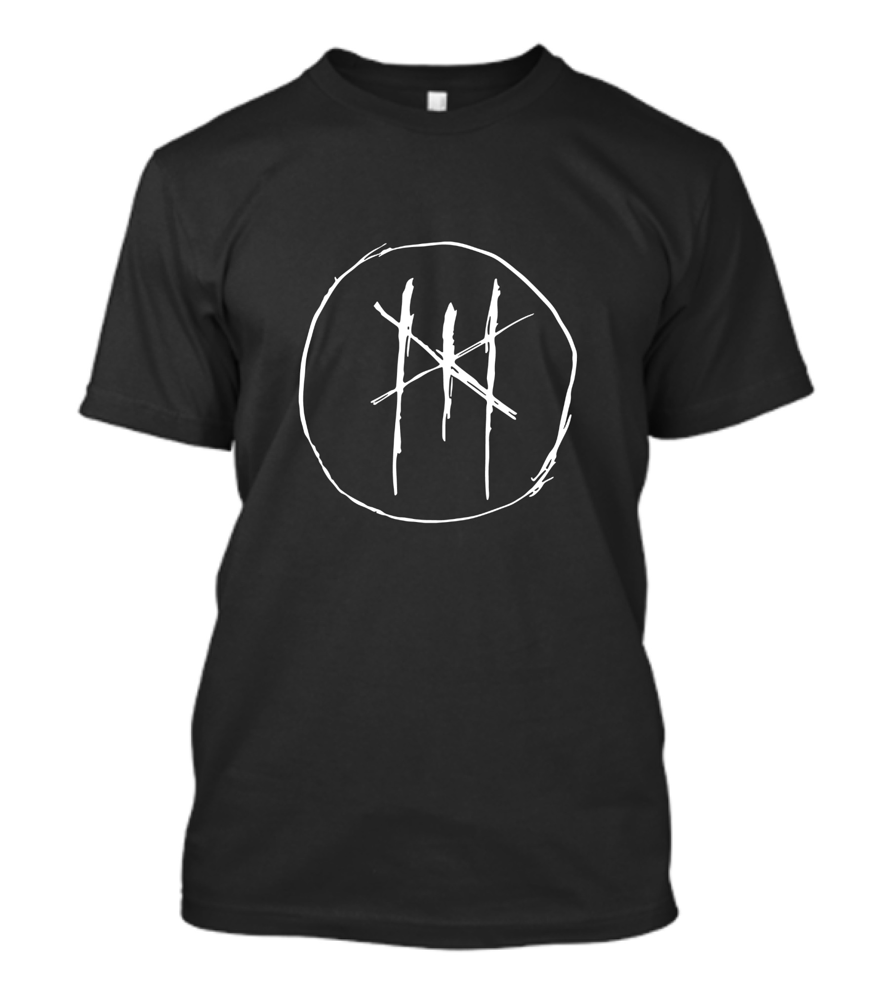 Myrkur Symbolic White Circle And Tallied Lines T-Shirt