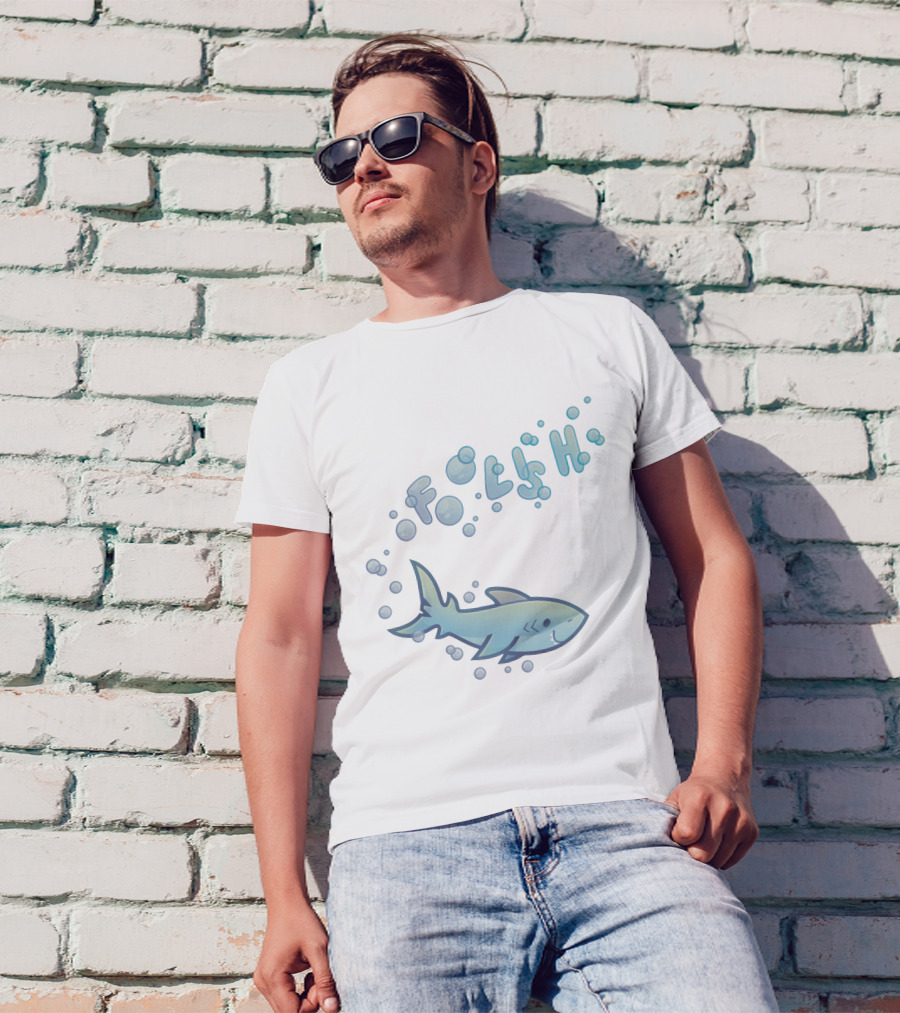 Foolish Shark Bubbles Gamers Méh T-Shirt