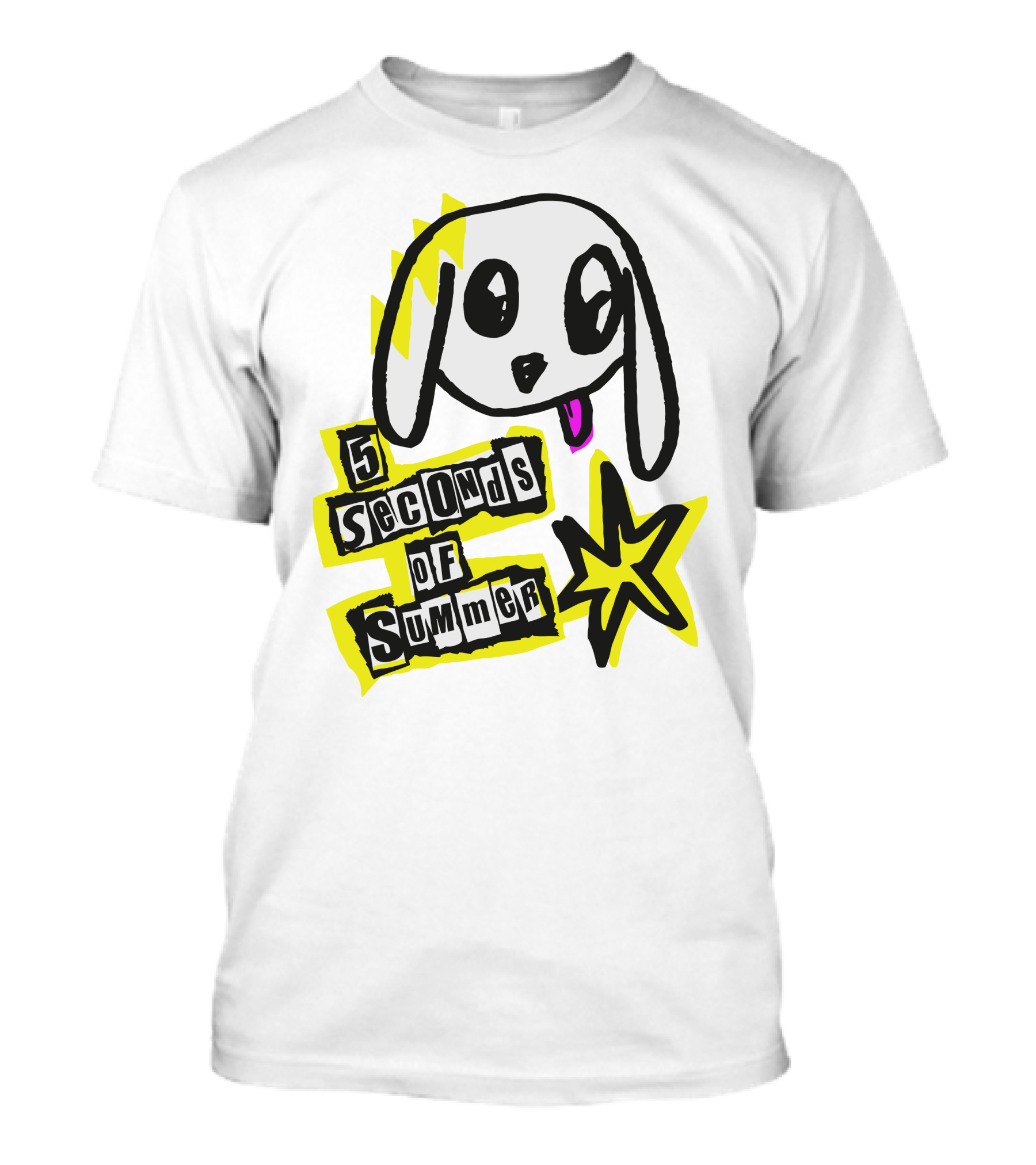 5 Seconds Of Summer 5SOS Merch Anarchy Dog With Star Punk T-Shirt