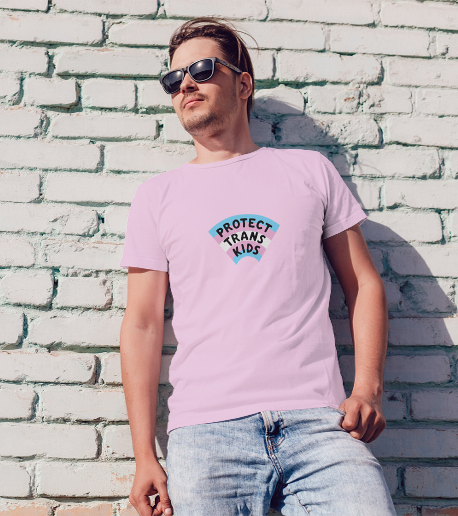 Protect Trans Kids Rainbow Flag Katiemckorra T-Shirt