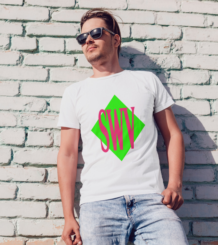 SWV Logo Neon Diamond Pink Green T-Shirt