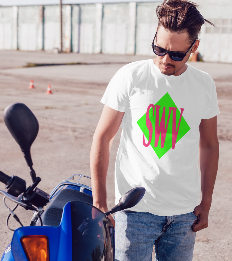 SWV Logo Neon Diamond Pink Green T-Shirt