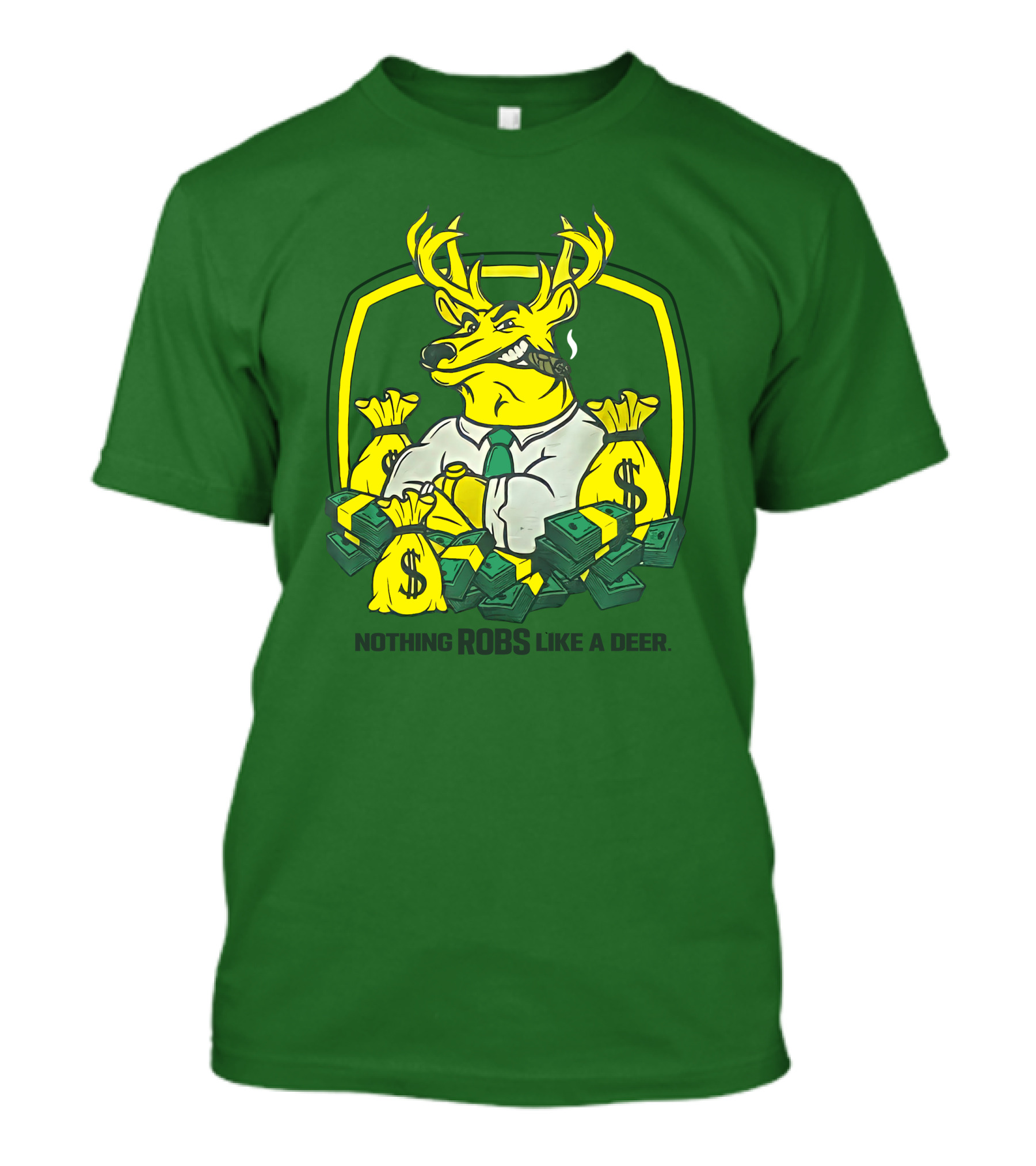 Jonah Furman Smoking Cartoon Business Deer Holding Cash Nothing Robs Like A Deer T-Shirt