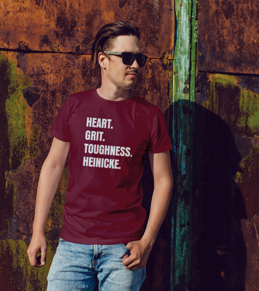 Heart Grit Toughness Heinicke Football Motivation T-Shirt