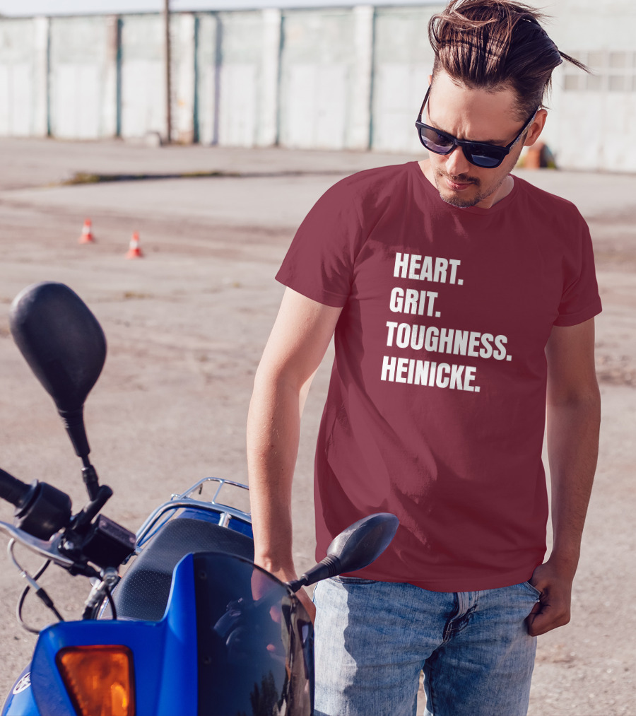 Heart Grit Toughness Heinicke Football Motivation T-Shirt