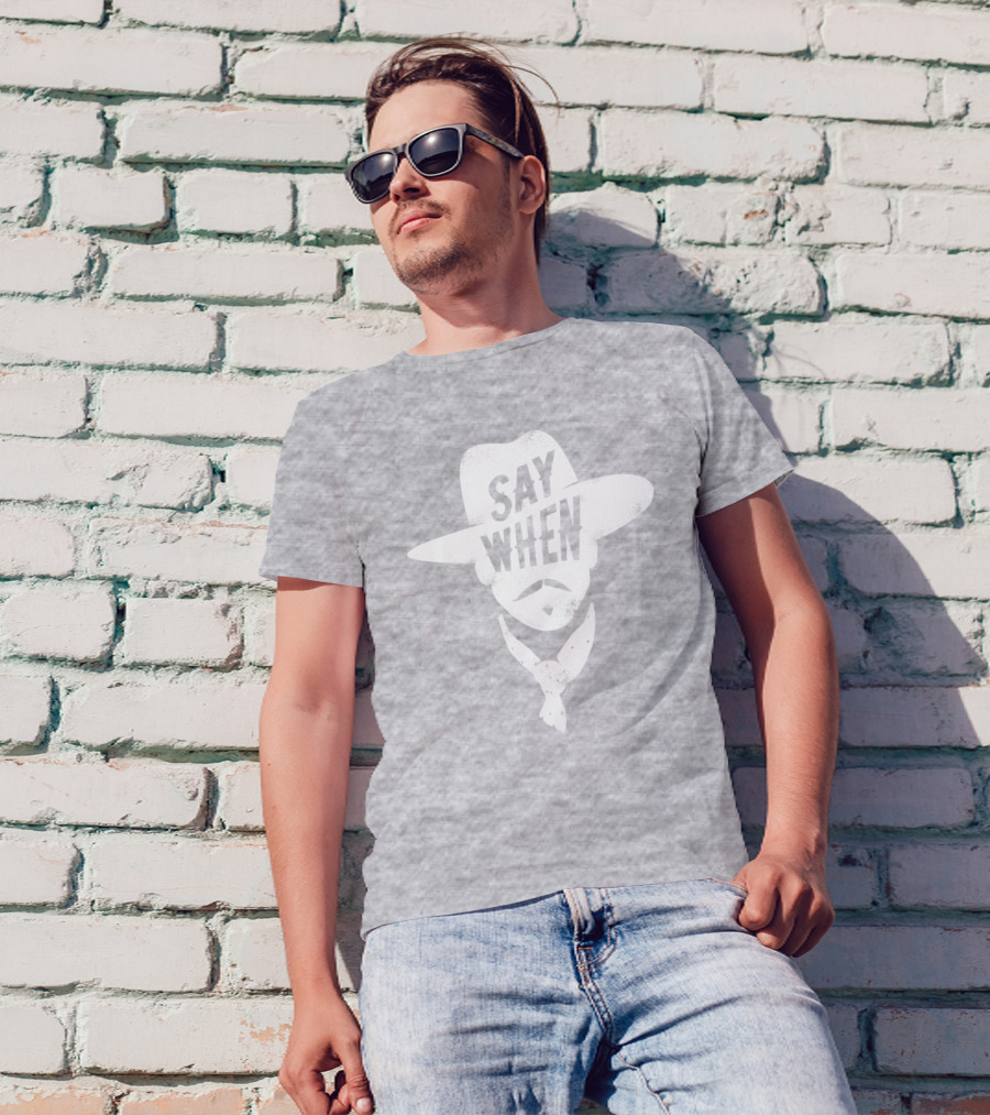 Aaron Rodgers Say When Cowboy Style Vintage Charcoal T-Shirt