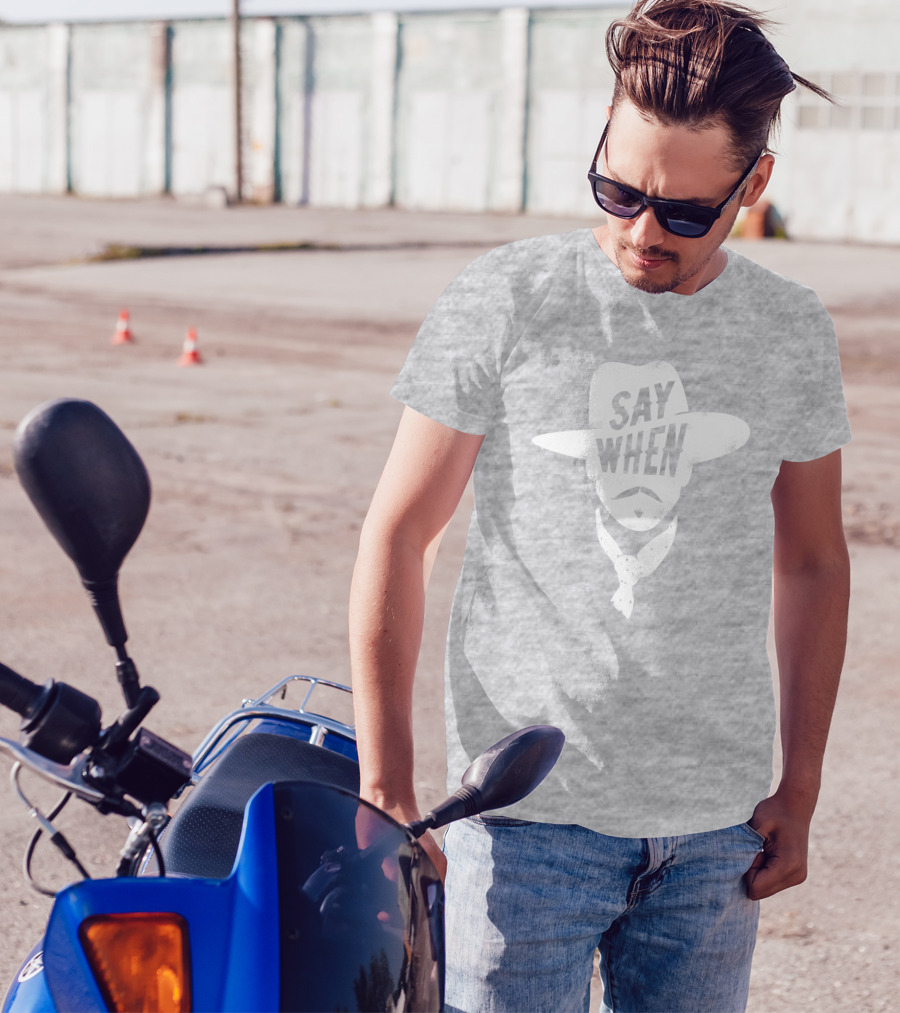 Aaron Rodgers Say When Cowboy Style Vintage Charcoal T-Shirt