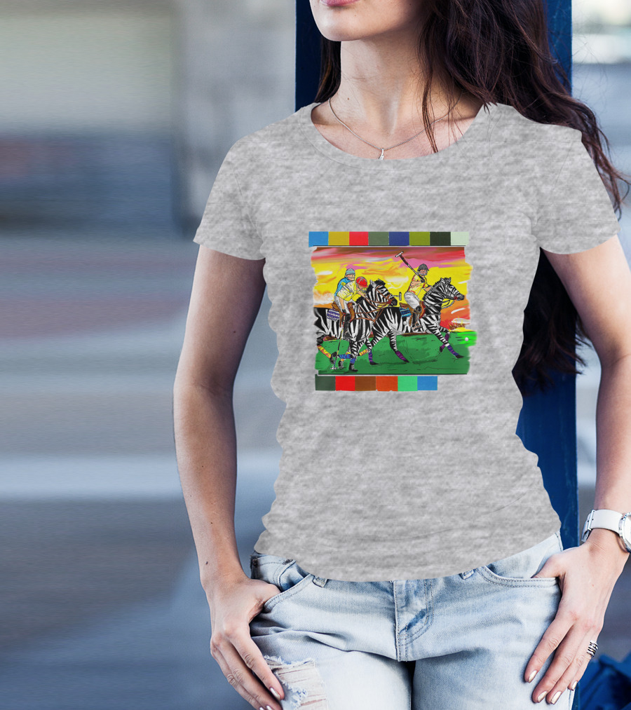 Sir Michael Rocks Premier Politics Polo Riding Zebras Sunset Colors T-Shirt