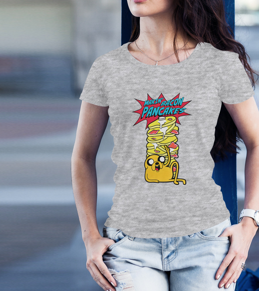 Makin' Bacon Pancakes Stack With Jake The Dog T-Shirt
