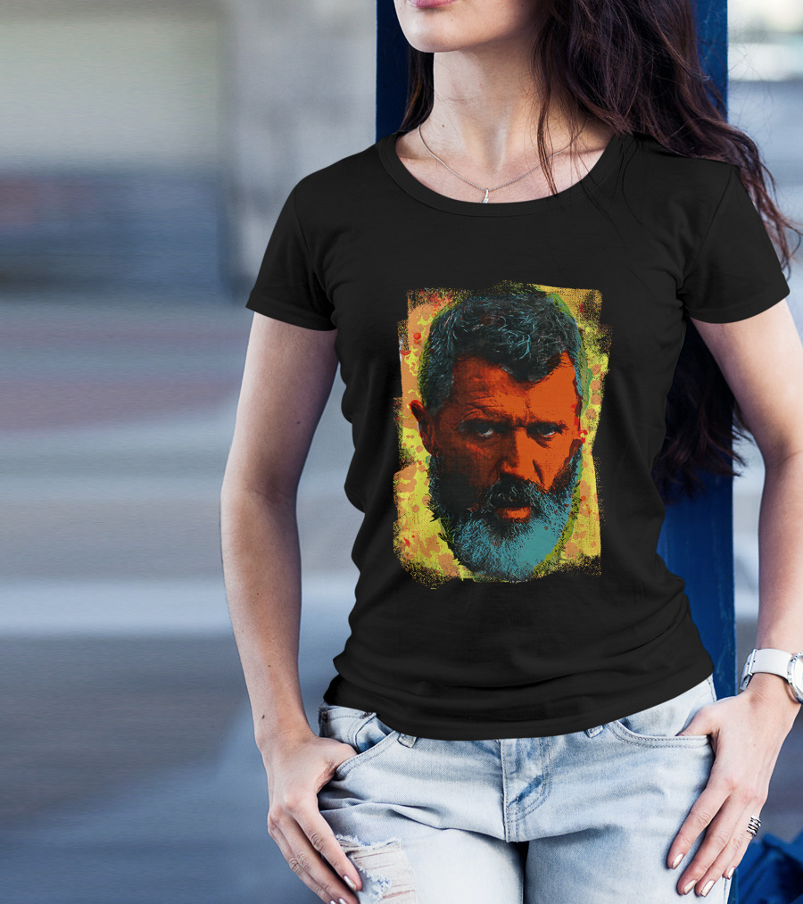 Ian Wright Roy Keane Vibrant Portrait In Colour T-Shirt