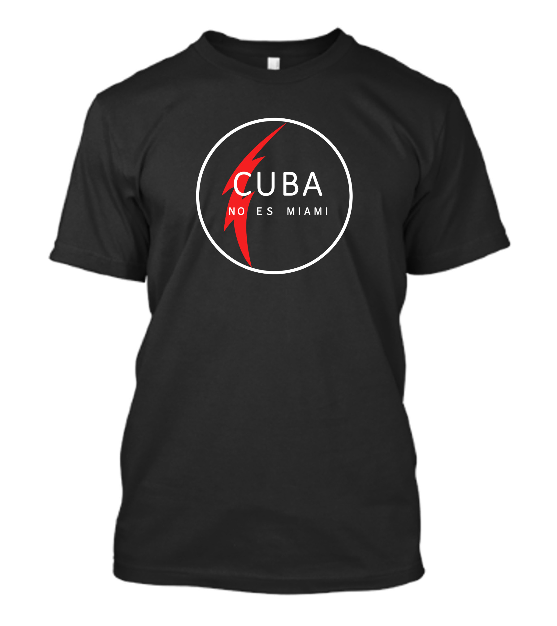 Medea Benjamin Cuba No Es Miami Circle Design Red Lightning T-Shirt