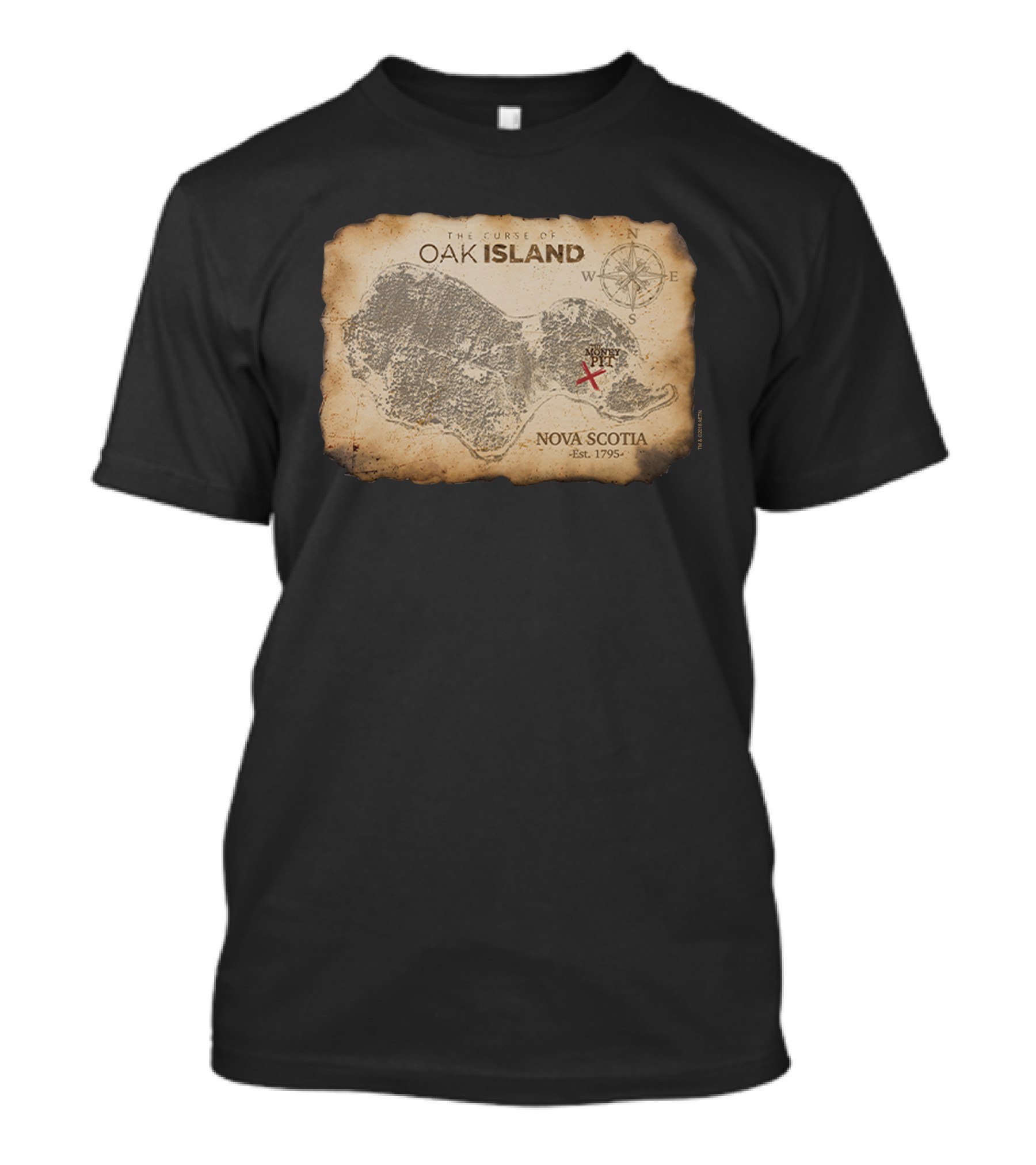 The Curse Of Oak Island Nova Scotia Money Pit Map T-Shirt
