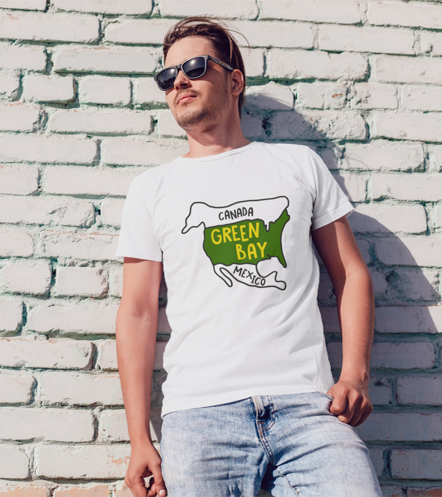 Green Bay Canada Mexico Map T-Shirt