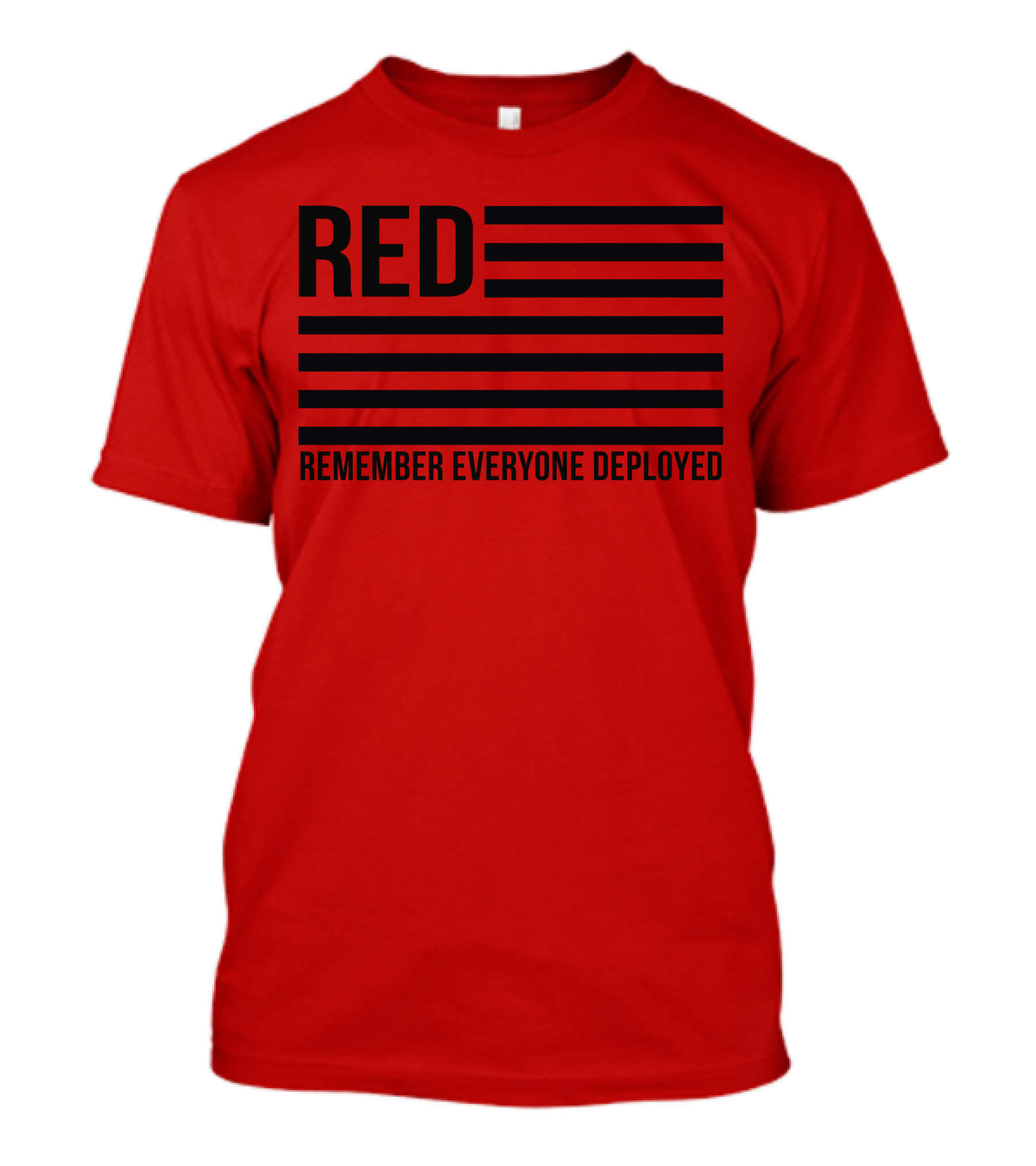 RED Remember Everyone Deployed American Flag T-Shirt