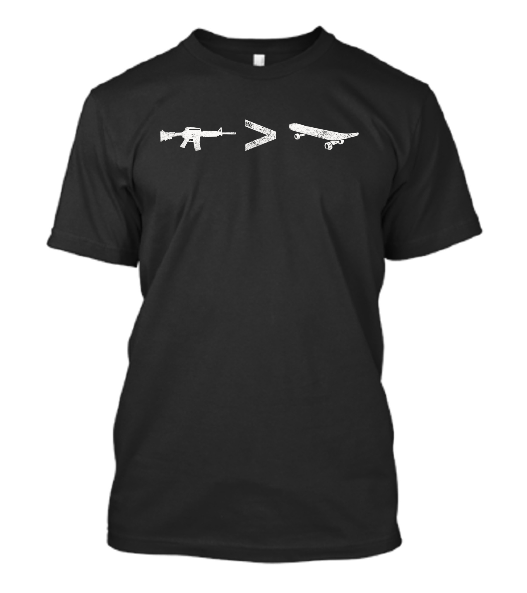 AR15 Greater Than Skateboard T-Shirt