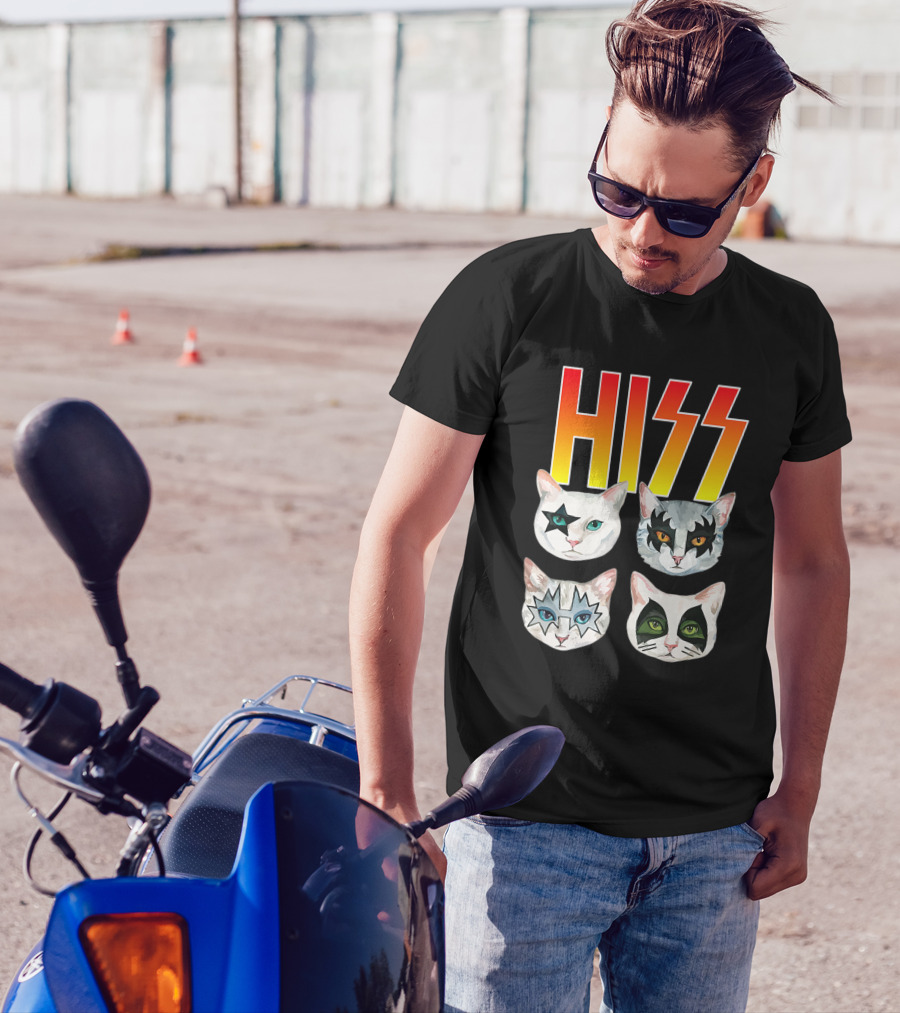Hiss Cat Cats In Iconic Makeup For Funny Cat Lover T-Shirt