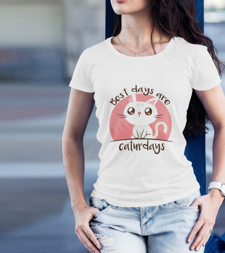 Best Days Are Caturdays Cute Cat For Cat Lover T-Shirt