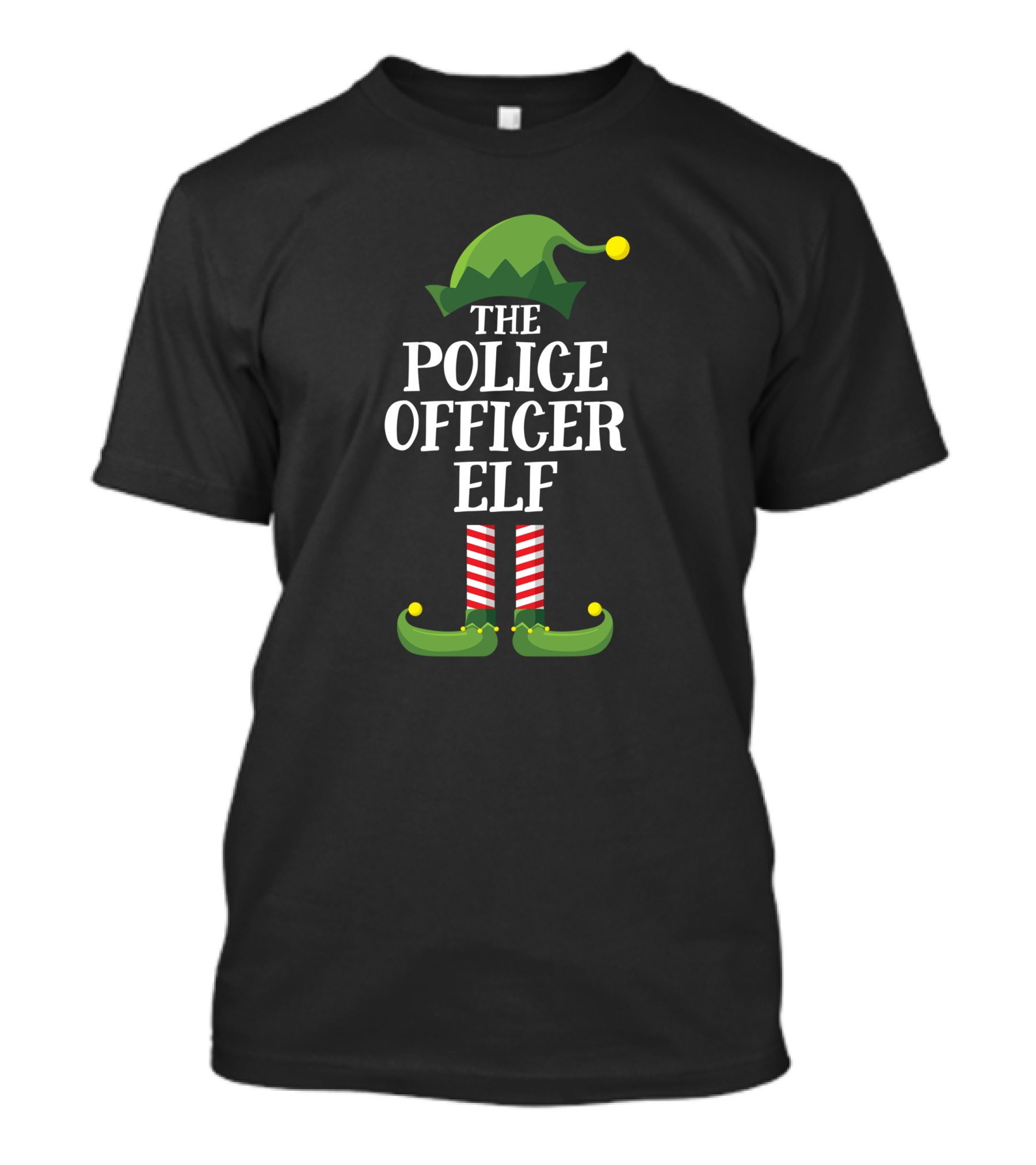 The Police Officer Elf Matching Family Christmas Party Pajamas T-Shirt