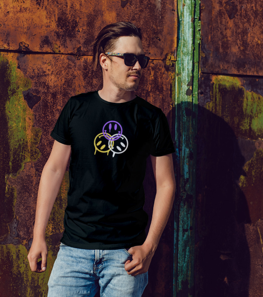 Dropouts Triple Drip Smiley Faces T-Shirt