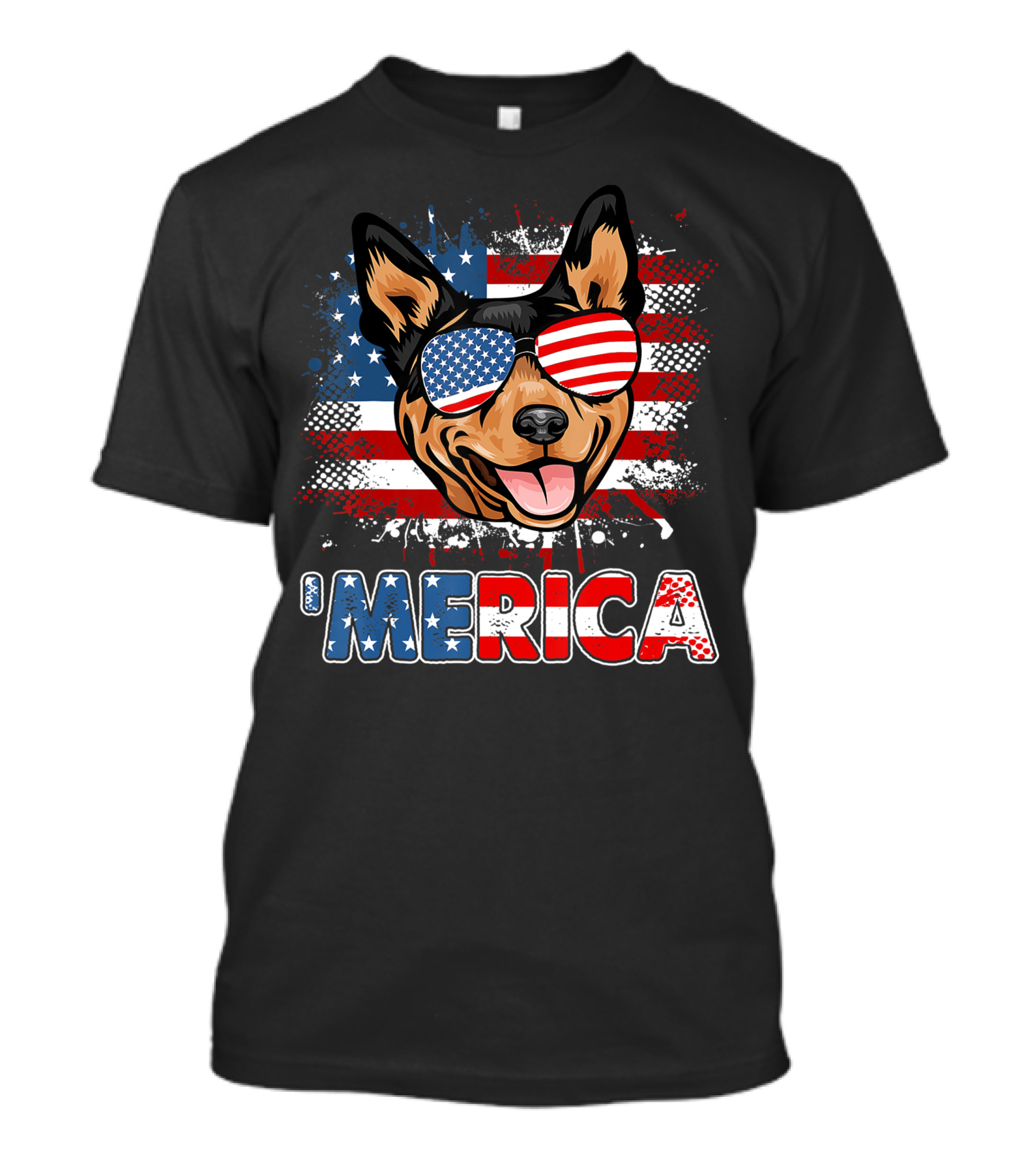 'Merica Australian Kelpie Dog USA Flag 4th Of July T-Shirt
