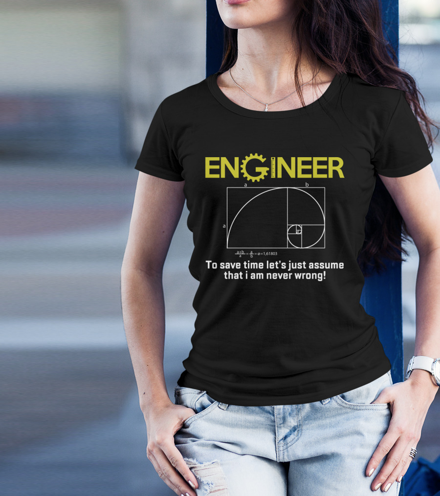 Engineer Gear Spiral Assumption With Golden Ratio T-Shirt