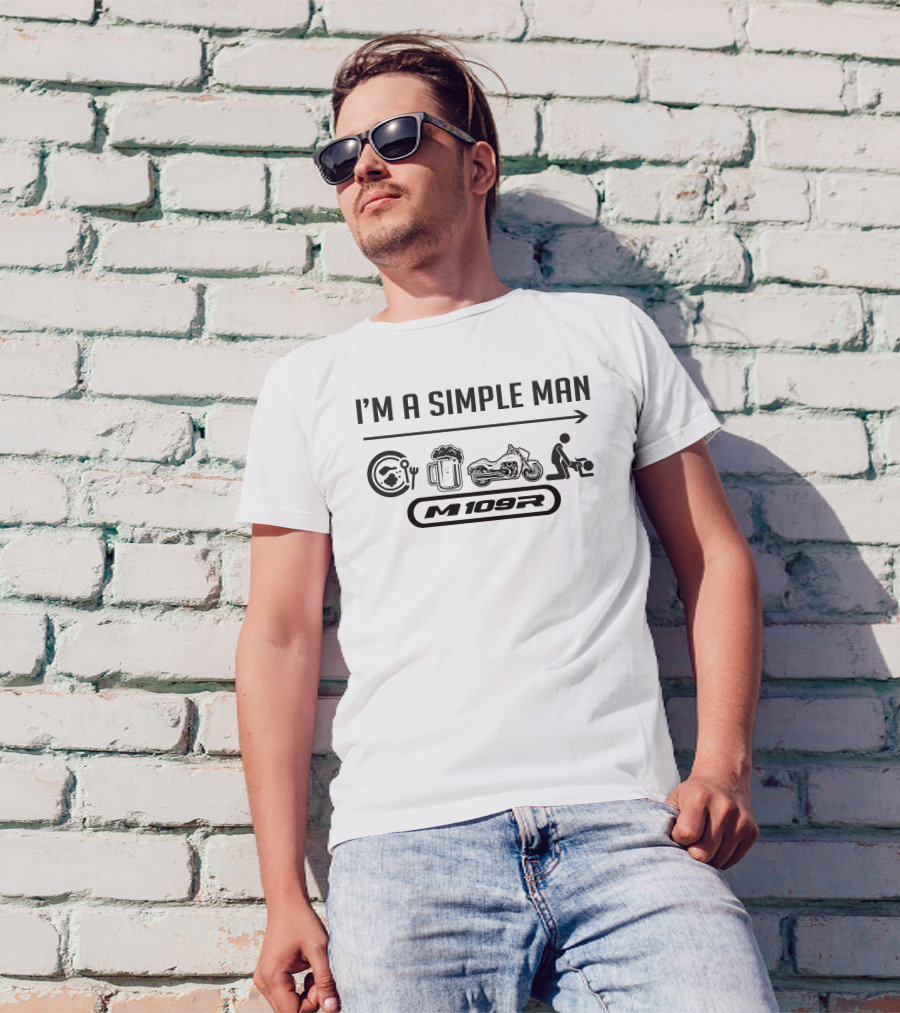 I'M A SIMPLE MAN M109R Plate Beer Motorcycle T-Shirt