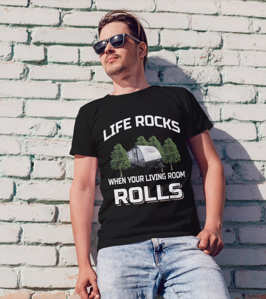 Surveyor RV Life Rocks When Your Living Room Rolls T-Shirt