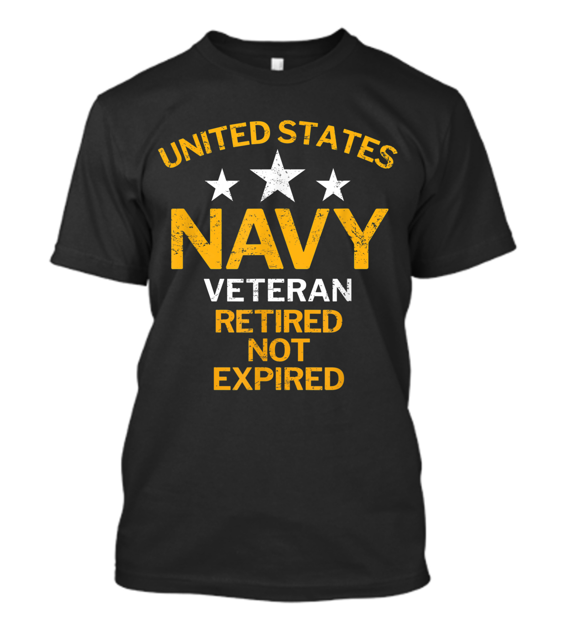 United States Navy Veteran Retired Not Expired Grunge Style With Stars T-Shirt