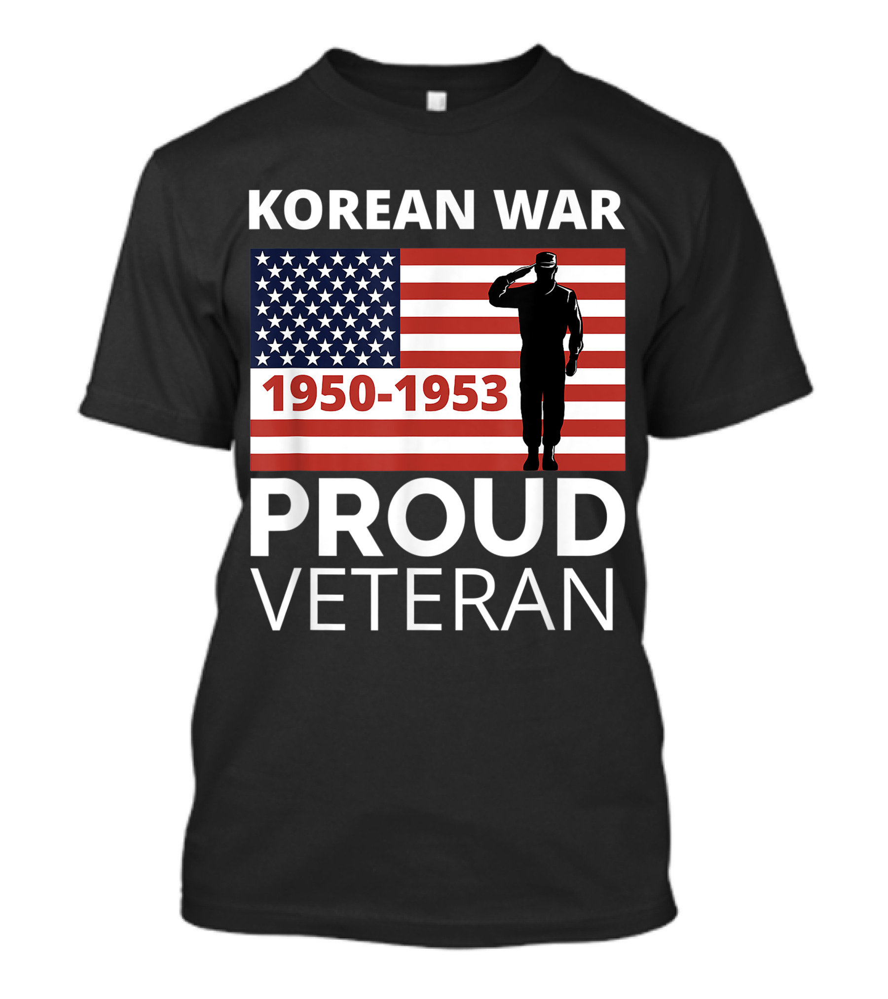 Proud Korean War 1950-1953 Veteran USA Flag Soldier Salute T-Shirt