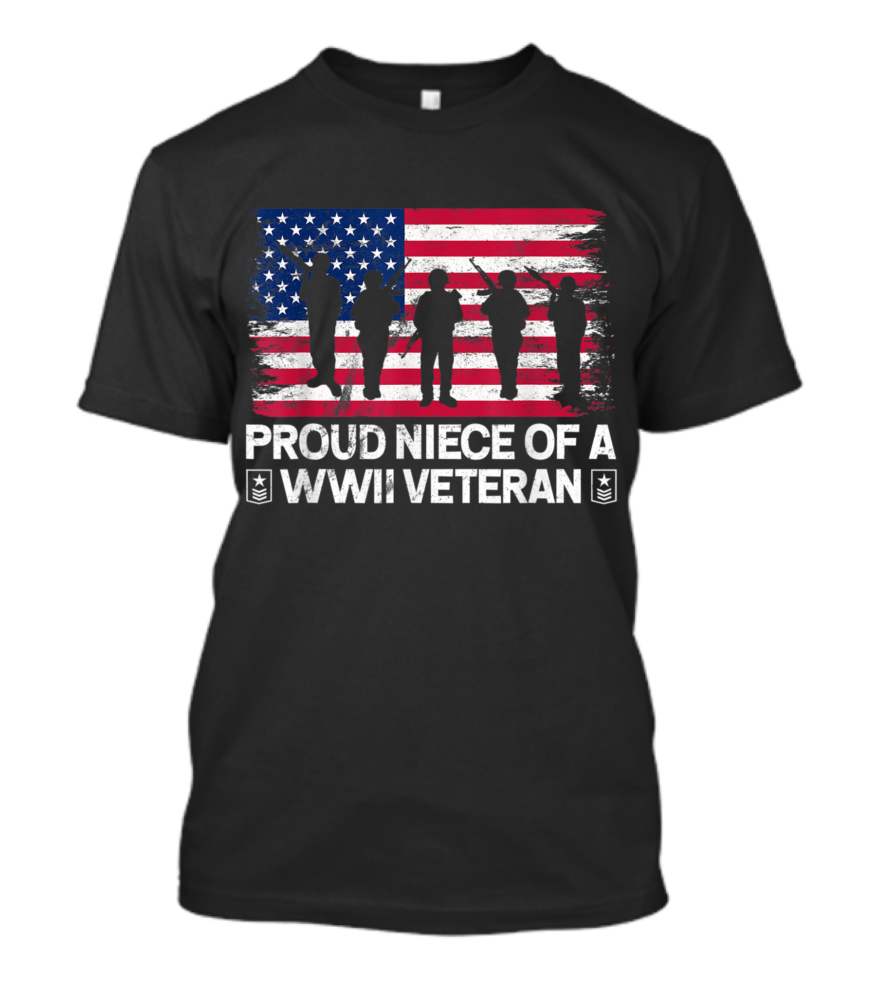 Proud Niece Of A WWII Veteran American Flag T-Shirt