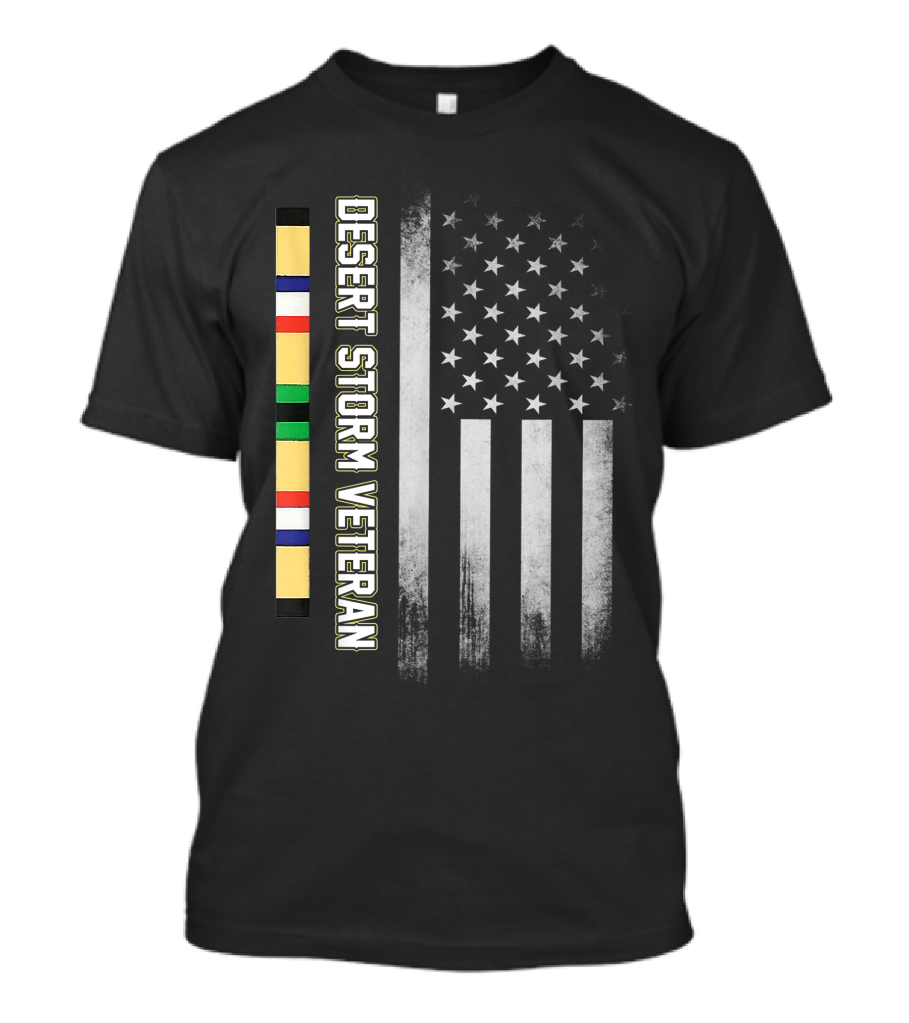 Desert Storm Veteran Service Ribbon American Flag T-Shirt