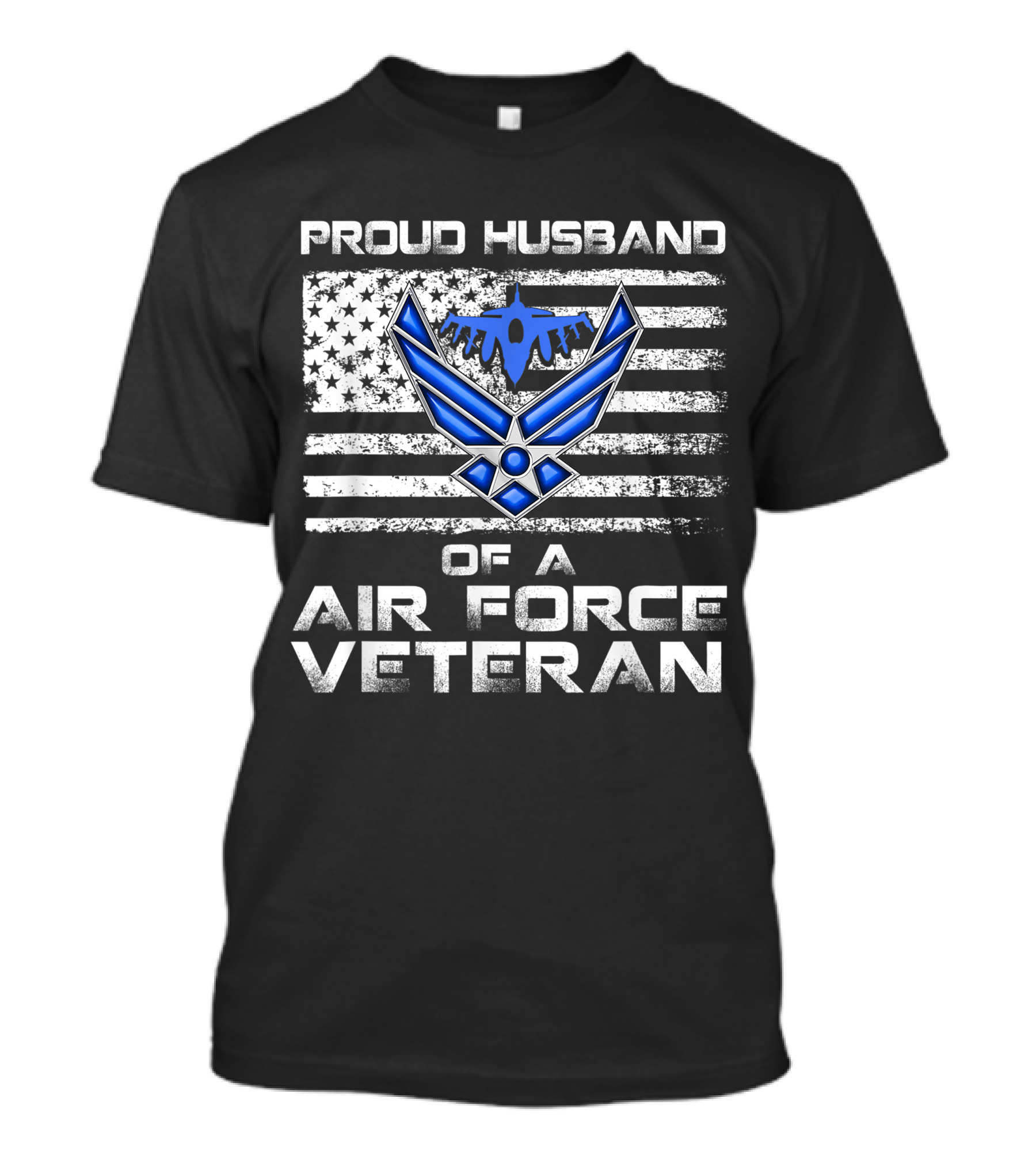 Proud Husband Of A US Air Force Veteran USAF Flag And Emblem T-Shirt