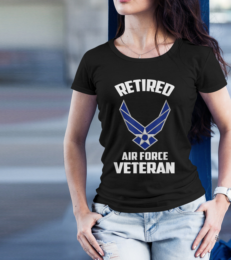 Retired Air Force Veteran USAF Emblem T-Shirt