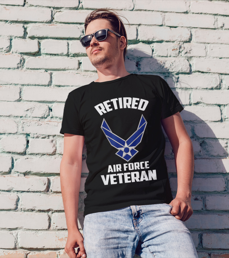 Retired Air Force Veteran USAF Emblem T-Shirt