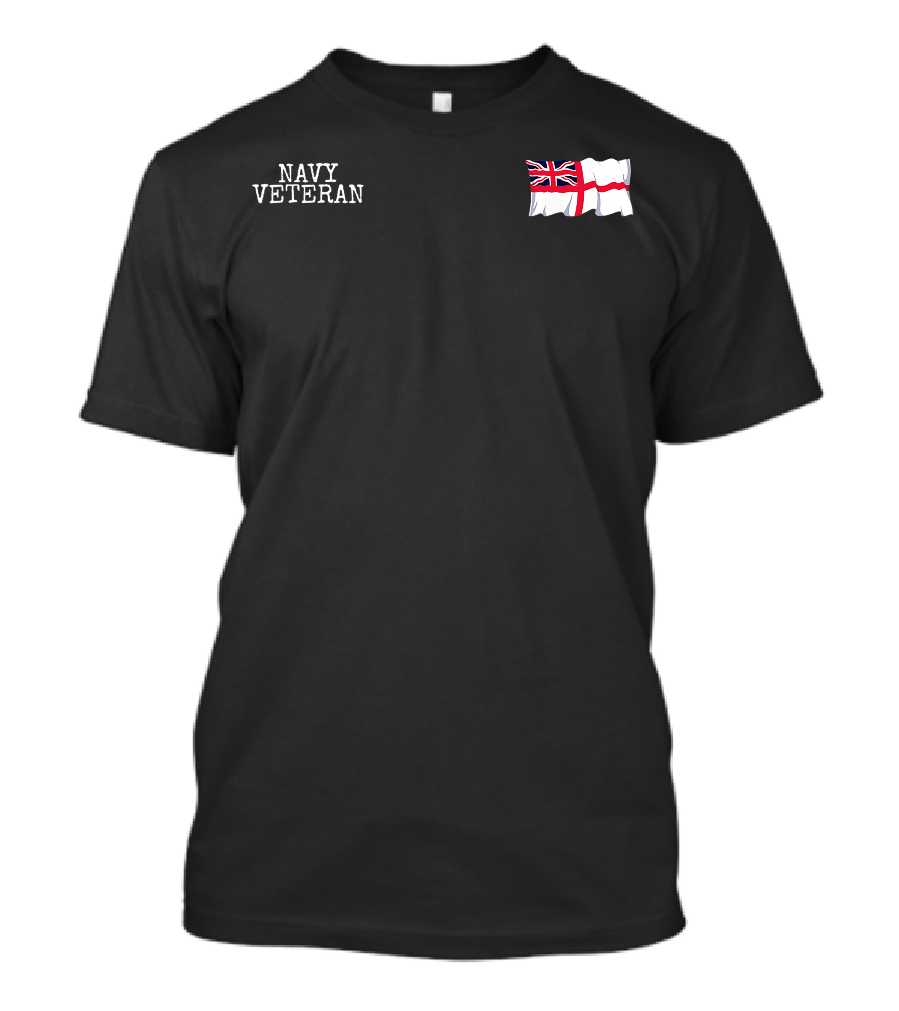 Navy Veteran Dad Proud Royal British White Ensign Flag T-Shirt